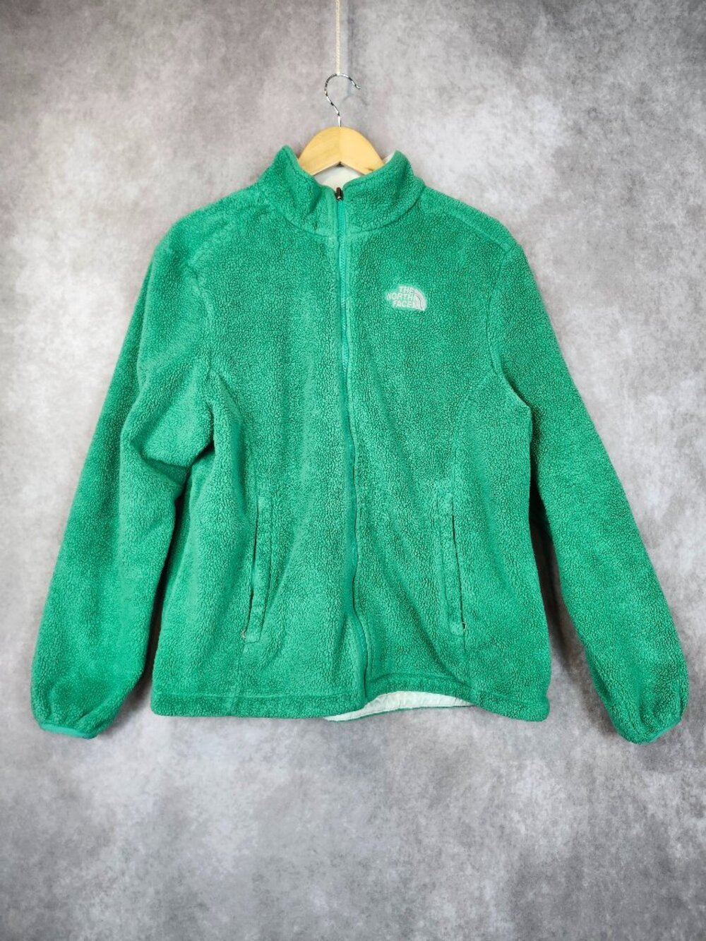 The North Face Green Fuzzy Fleece Full Zip Jacket Size XL